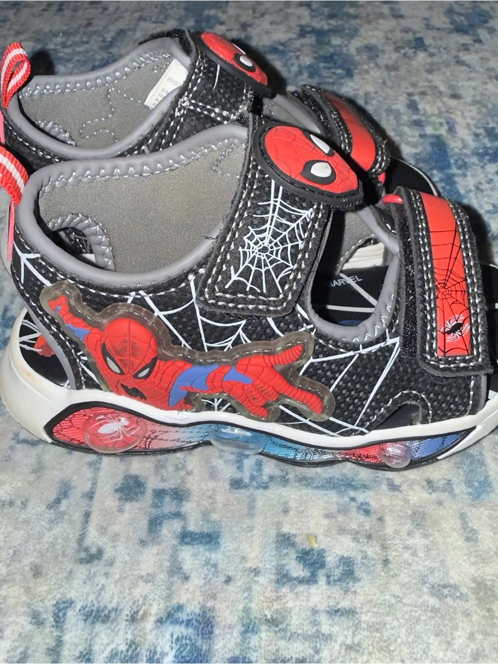 Boys Toddler size 8 sandals Bundle Spider-Man - Blue- strap sandals